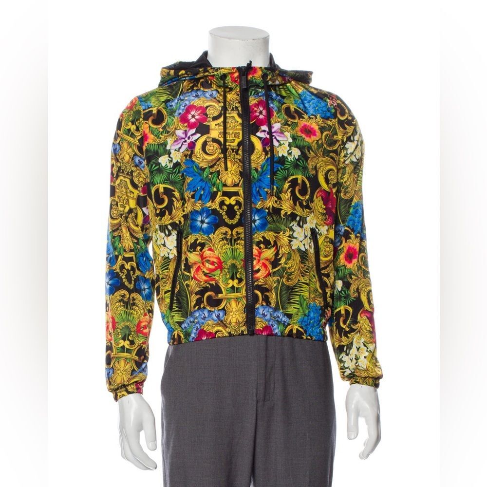 Versace Jeans Couture Jungle Baroque Printed Windbreaker Jacket, New, Size 44 - Picture 2 of 12